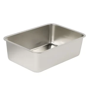 Exquisicat® High-Sided Stainless Steel Large Cat Litter Box, Easy Cleaning, Non-Stick