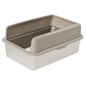 Exquisicat® High-Sided Stainless Steel X-Large Cat Litter Box with Lid, Easy Cleaning, Non-Stick
