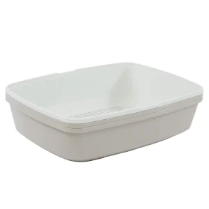 ExquisiCat® Large Sifting Cat Litter Box, Scoop Free, White/Tan
