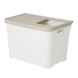 ExquisiCat® Large Top Entry Cat Litter Box, Gray/White