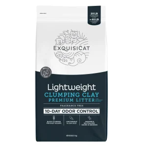 ExquisiCat Lightweight Multi-Cat Climping Clay Premium Cat Litter - Unscented, Low Dust