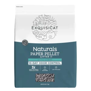 ExquisiCat Litter Multi-Cat Paper Pellet Cat Litter - Scented, Low Dust, Low Tracking, Natural