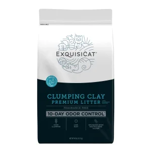 ExquisiCat Litter Premium Clumping Multi-Cat Clay Cat Litter - Unscented, Low Dust