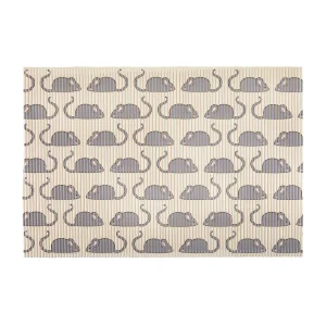 ExquisiCat® Mouse Cream Design Foam Large Cat Litter Mat, 25" x 31"