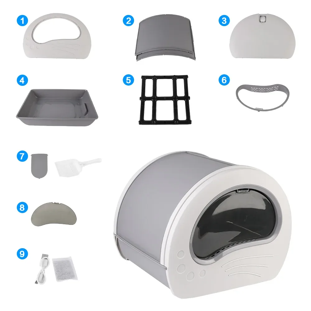 Extra Large Enclosed Cat Litter Box with Drawer & Scoop – 53cm - Image 2