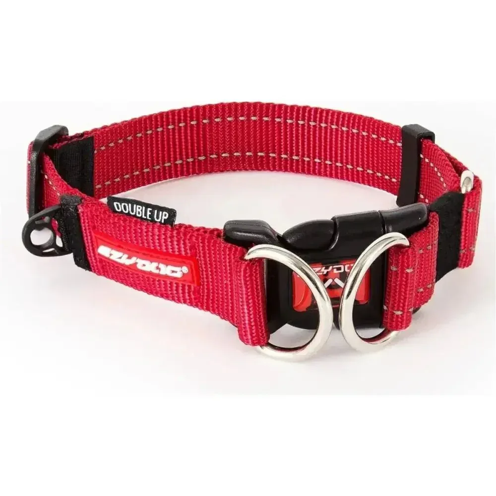 EzyDog Double Up Premium Nylon Dog Collar with Reflective Stitching