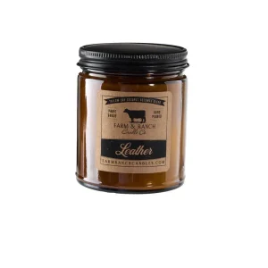 Farm & Ranch Candle Co 7oz Leather Candle