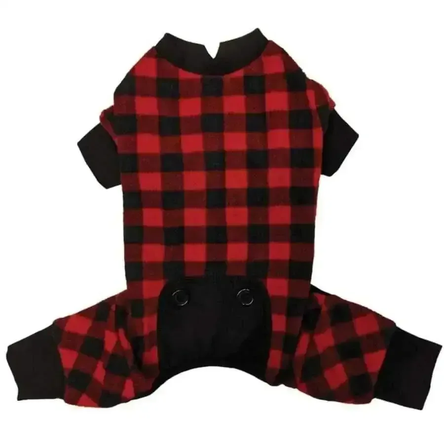 Fashion Pet Buffalo Plaid Dog Pajamas Red
