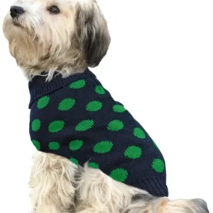 Fashion Pet Contrast Dot Dog Sweater Green