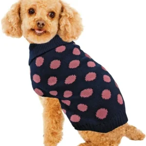 Fashion Pet Contrast Dot Dog Sweater Pink