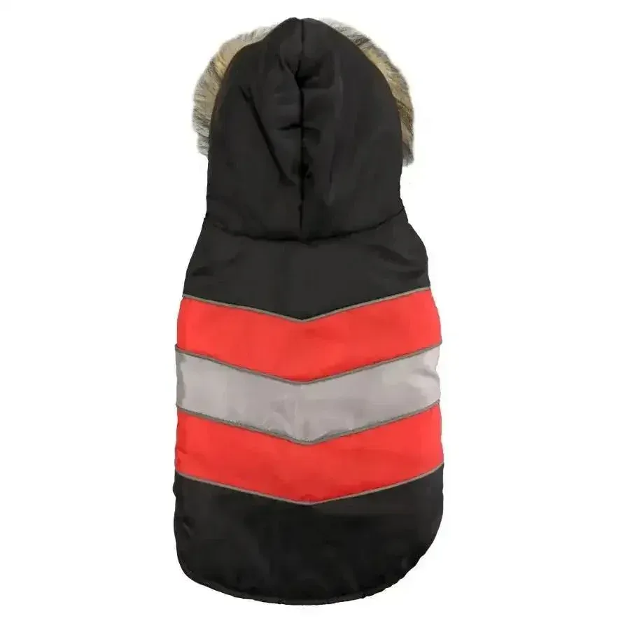 Fashion Pet Diagonal Stripe Puffy Dog Coat