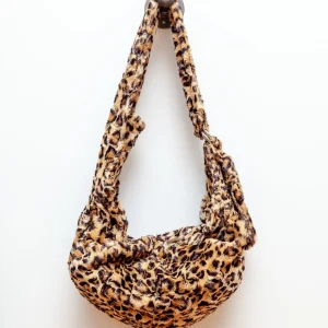 Faux Fur Leopard Sling Dog Carrier Bag (Made in the USA) (FINAL SALE)