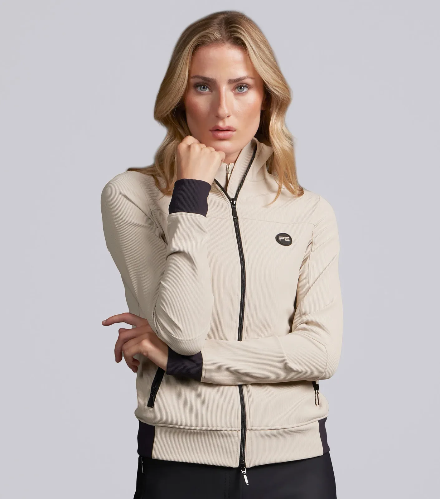 Felicio Womens Flexi Rib Jacket Silver Grey