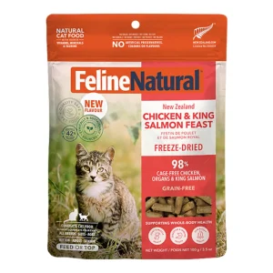 Feline Natural Cat Freeze-Dried Grain-Free New Zealand Chicken & King Salmon Feast, 3.5 oz
