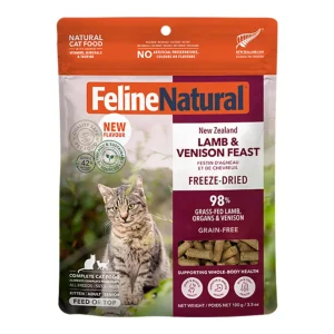 Feline Natural Cat Freeze-Dried Grain-Free New Zealand Lamb & Venison Feast, 3.5 oz
