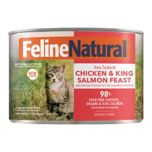 Feline Natural Cat Grain-Free Canned New Zealand Chicken & King Salmon Feast, 6 oz each, Case of 12