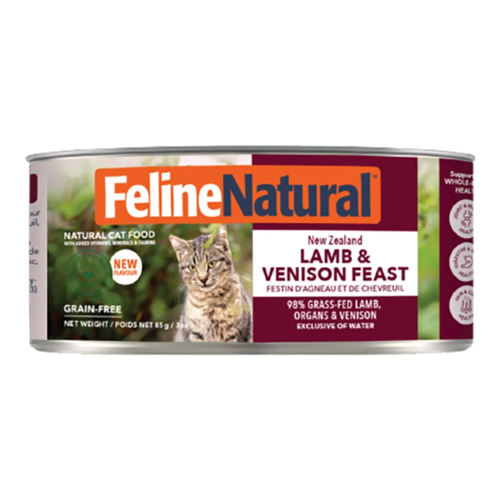 Feline Natural Cat Grain-Free Canned New Zealand Lamb & Venison Feast, 3 oz each, Case of 24