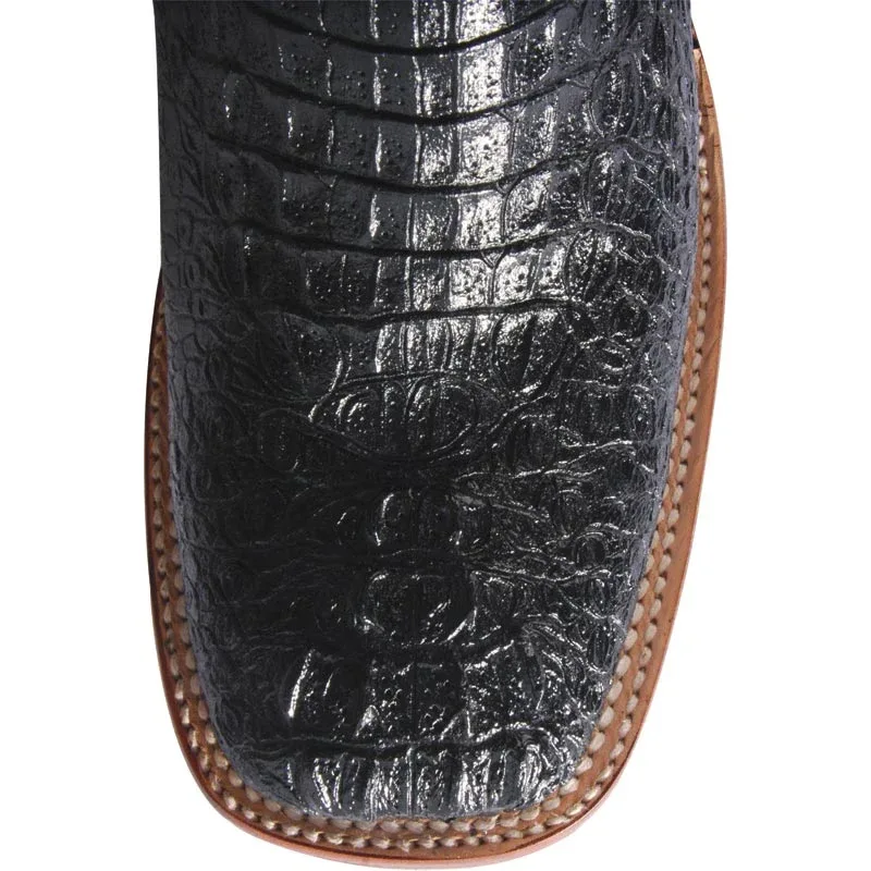 Ferrini Men's Black Caiman Croc Print Cowboy Boots - Image 2