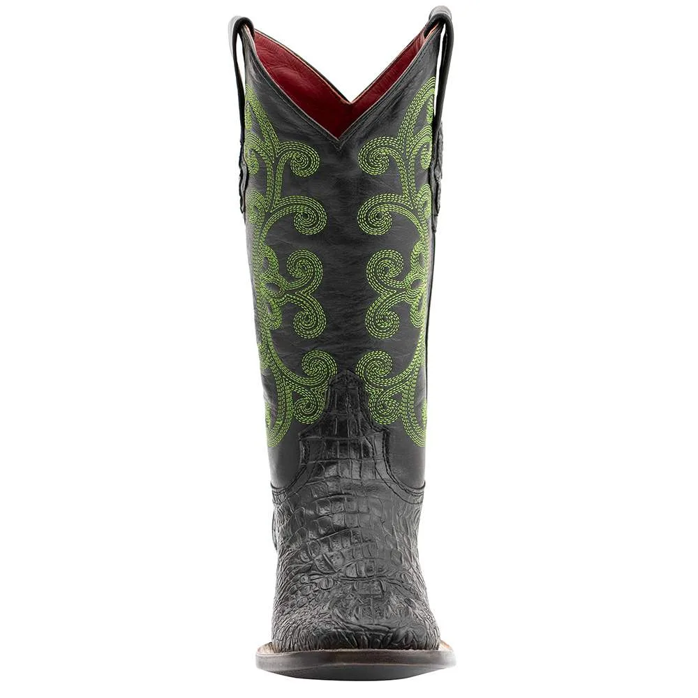 Ferrini Women's Black Caiman Print Cowgirl Boots - Image 2