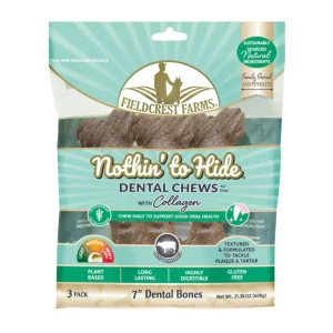 Fieldcrest Farms Nothin' to Hide Dental Bone Collagen Dog Chew 3pk/7in