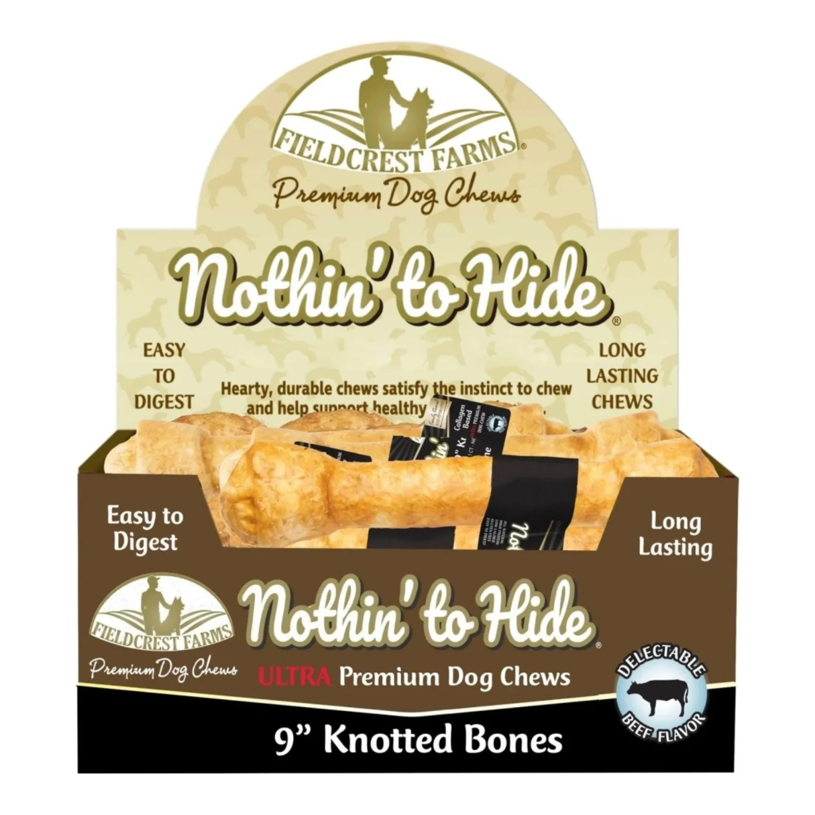 Fieldcrest Farms Nothin' To Hide Ultra Knotted Bone Beef 9in/14pk