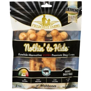 Fieldcrest Farms Nothin To Hide Ultra Wishbone Dog Treat Beef 7in/2pk
