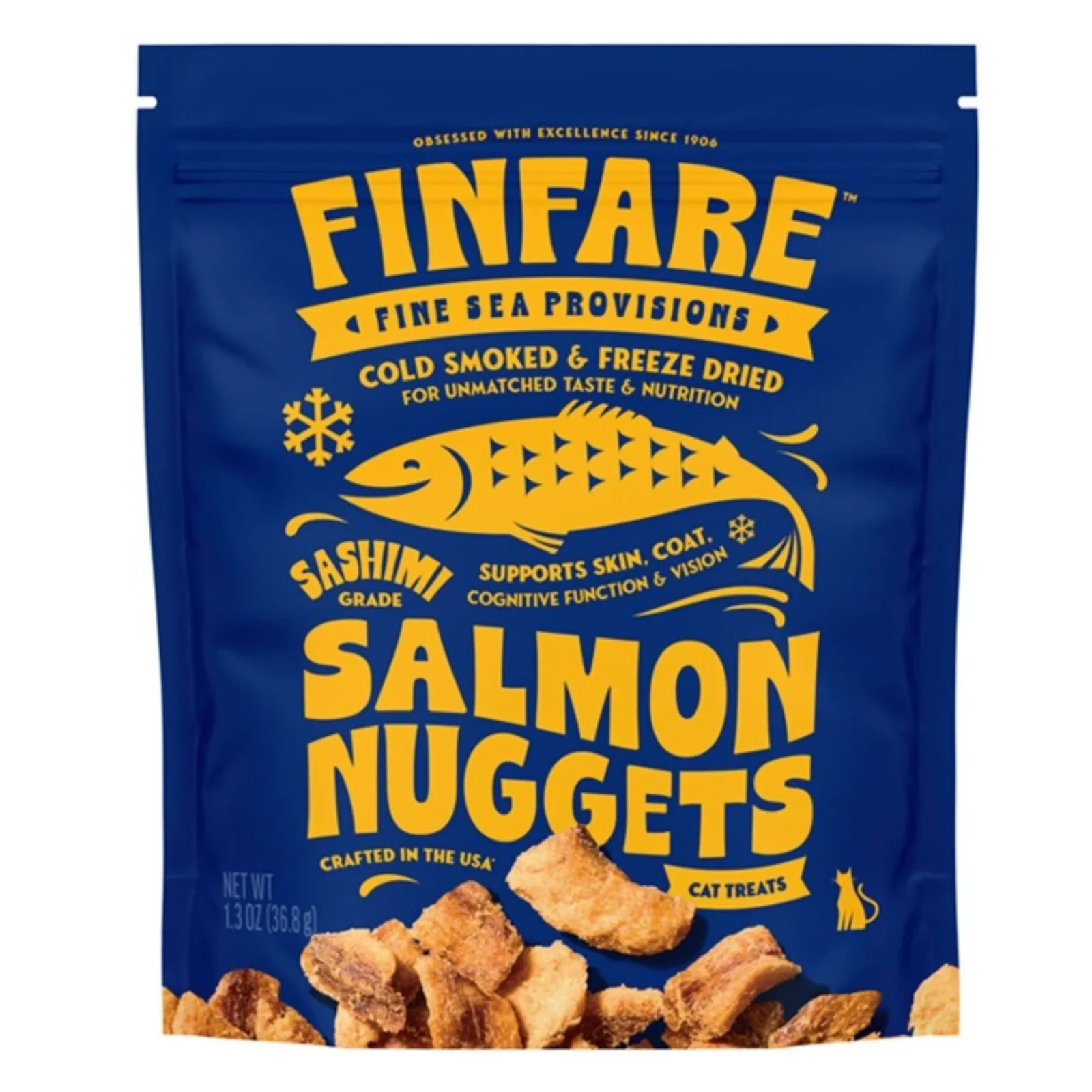 Finfare Cat, 1.3 oz Freeze-dried Smoked Salmon Nuggets