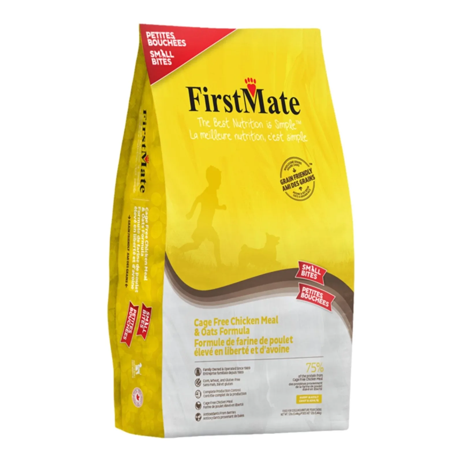 Firstmate Dog Small Bites Grain Friendly Cage Free Chicken & Oats 12lbs.