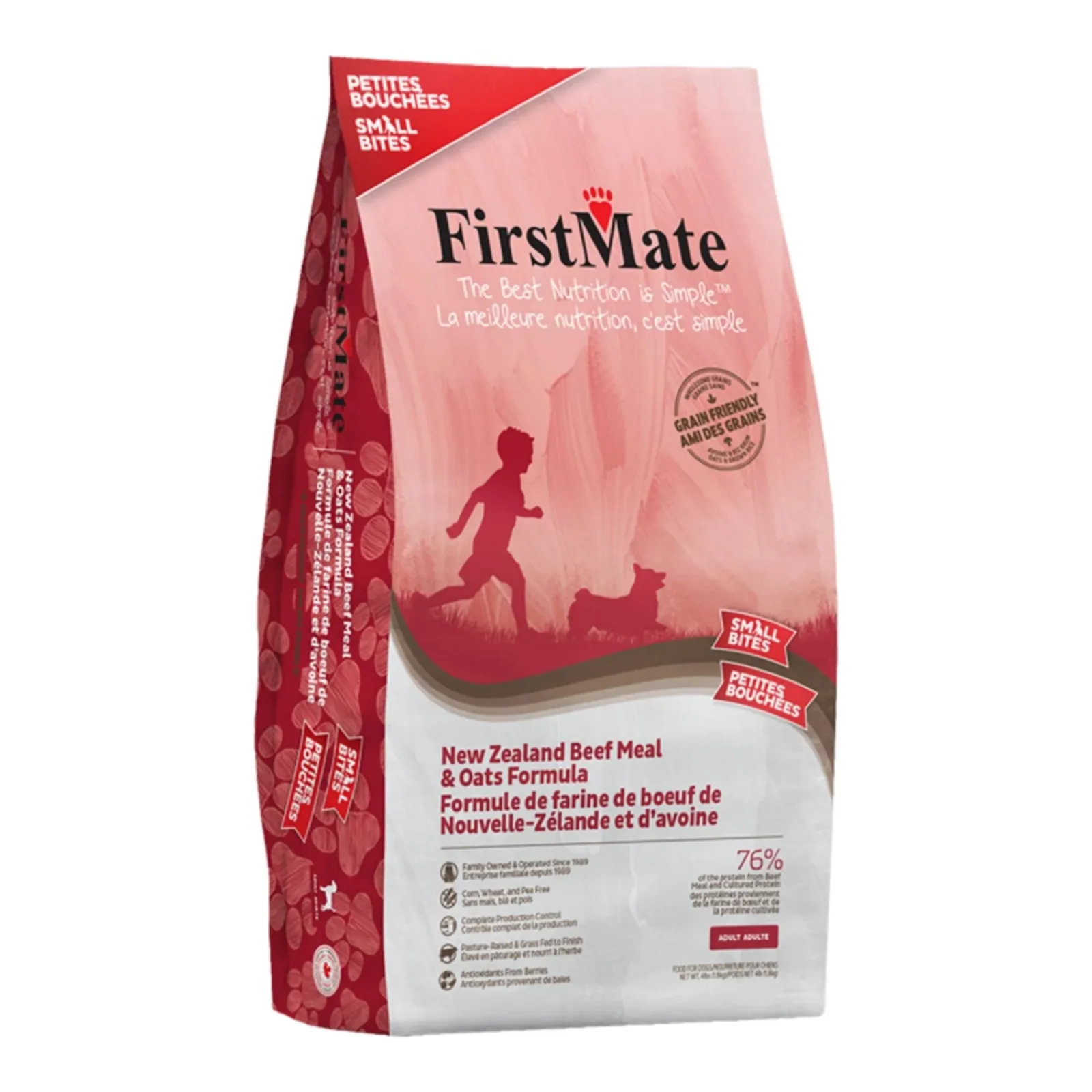 Firstmate Dog Small Bites Grain Friendly New Zealand Beef & Oats 4lbs.