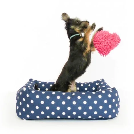 FITZ & FELLOW | Bolster Bed in Navy Ikat Dot - Image 2