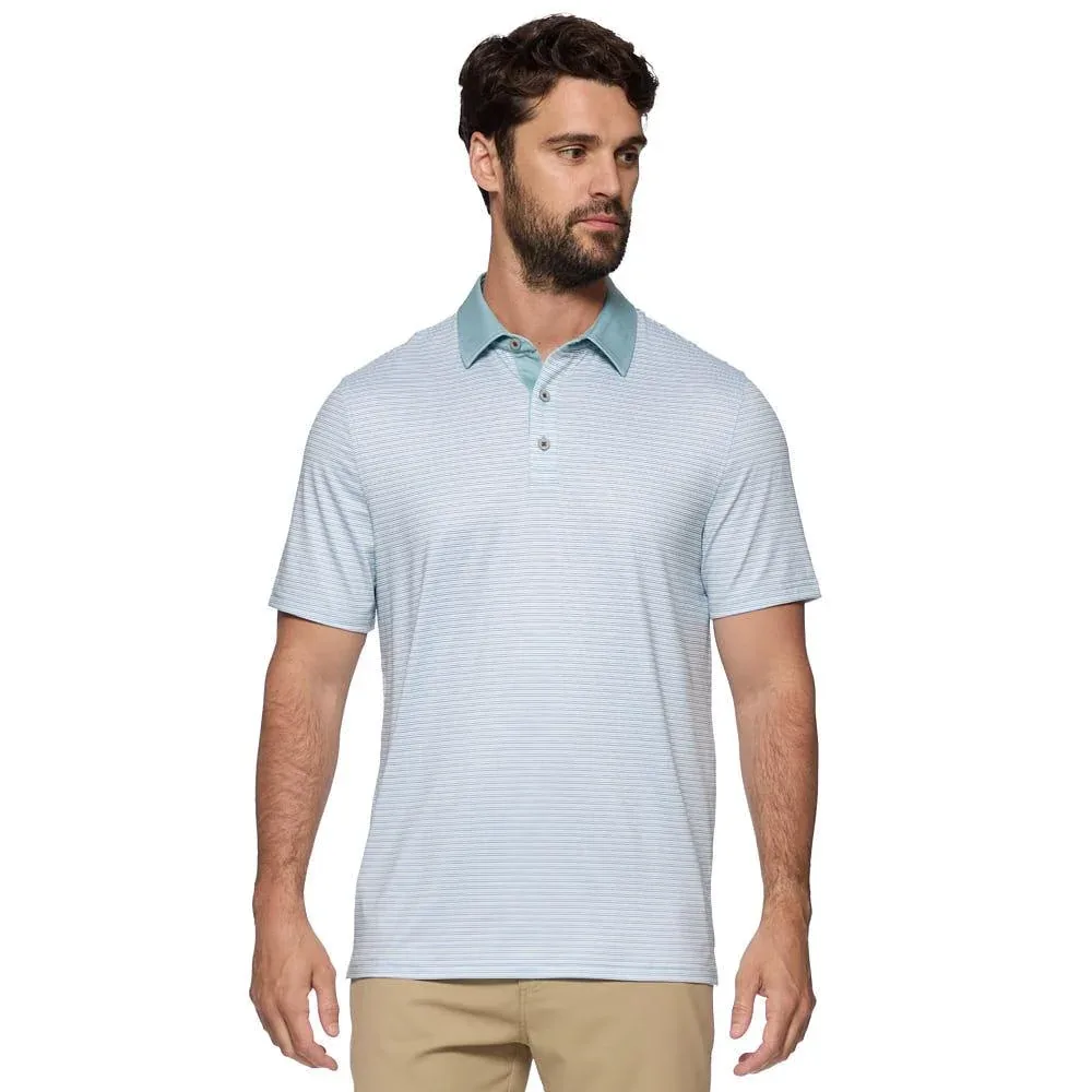 Flag & Anthem Mens Sage Kiawah Mini Stripe Polo