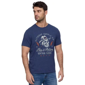 Flag & Anthem Navy Lighting Skull Tee