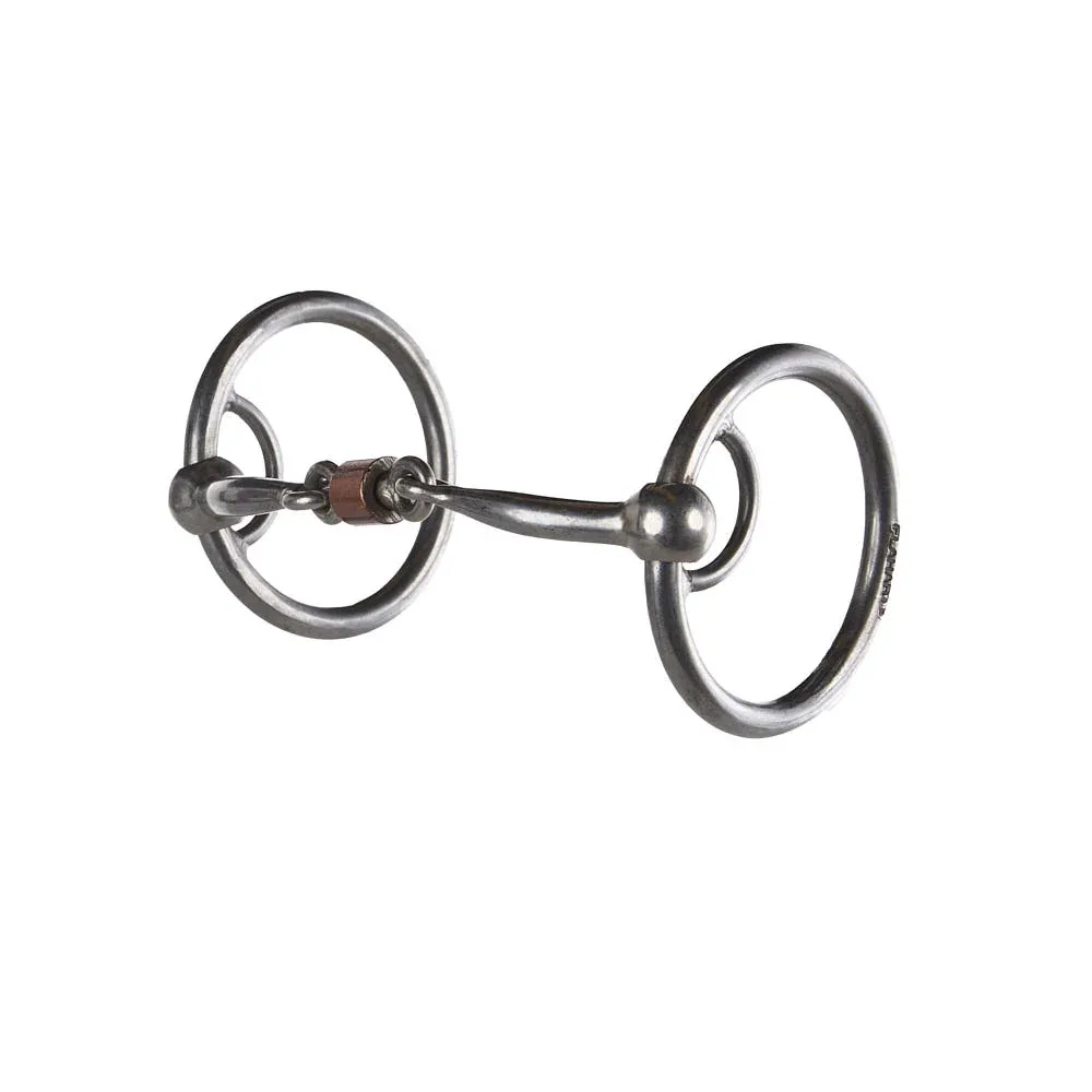 Flaharty Bits & Spurs Smooth 3pc Locked O Ring Snaffle Bit