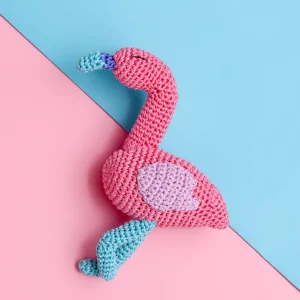 Flamingo Knit Dog Toy
