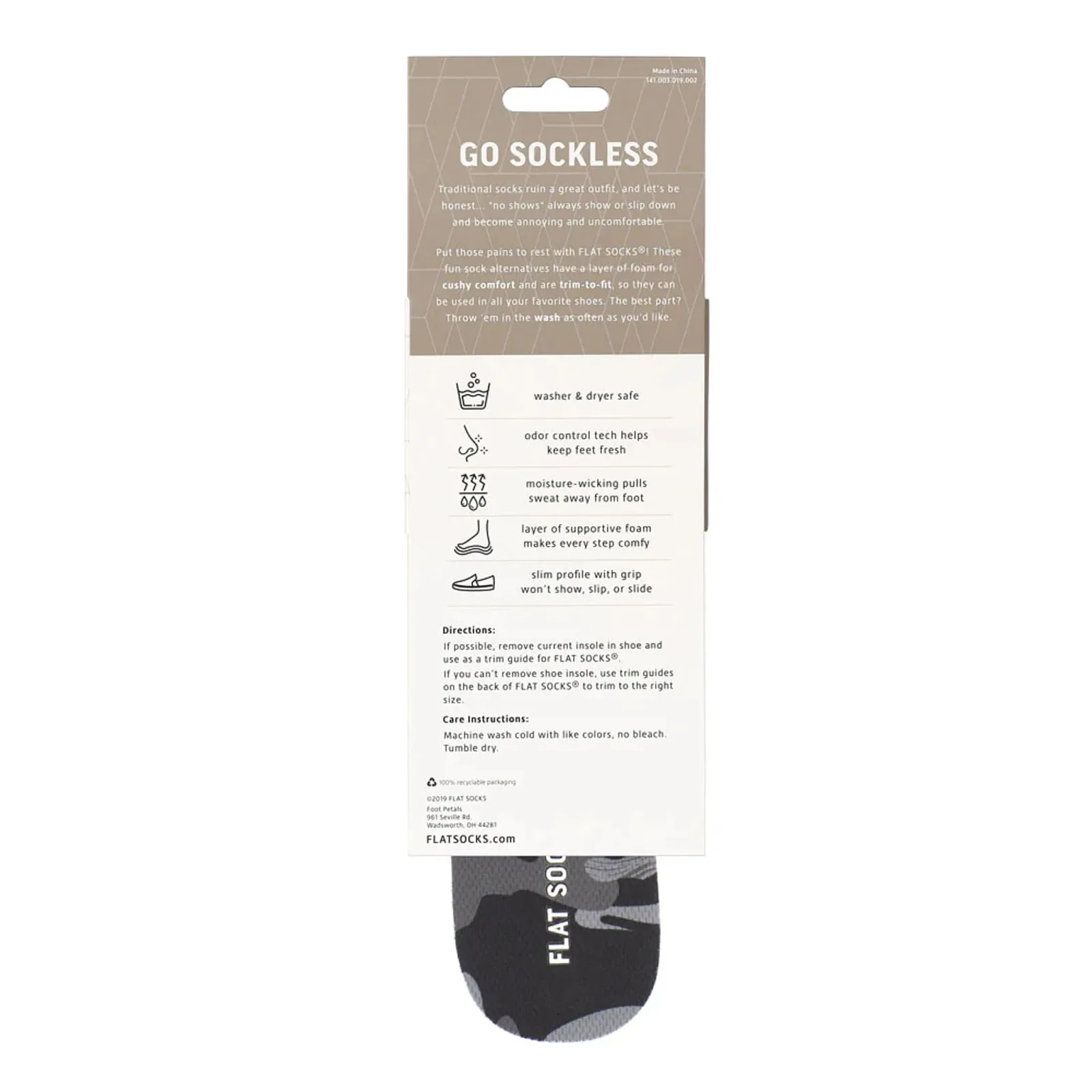Flat Socks Black Camo Mesh Flat Sock - Image 2