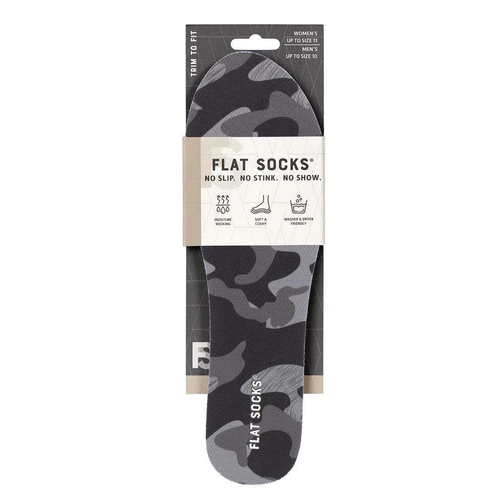Flat Socks Black Camo Mesh Flat Sock