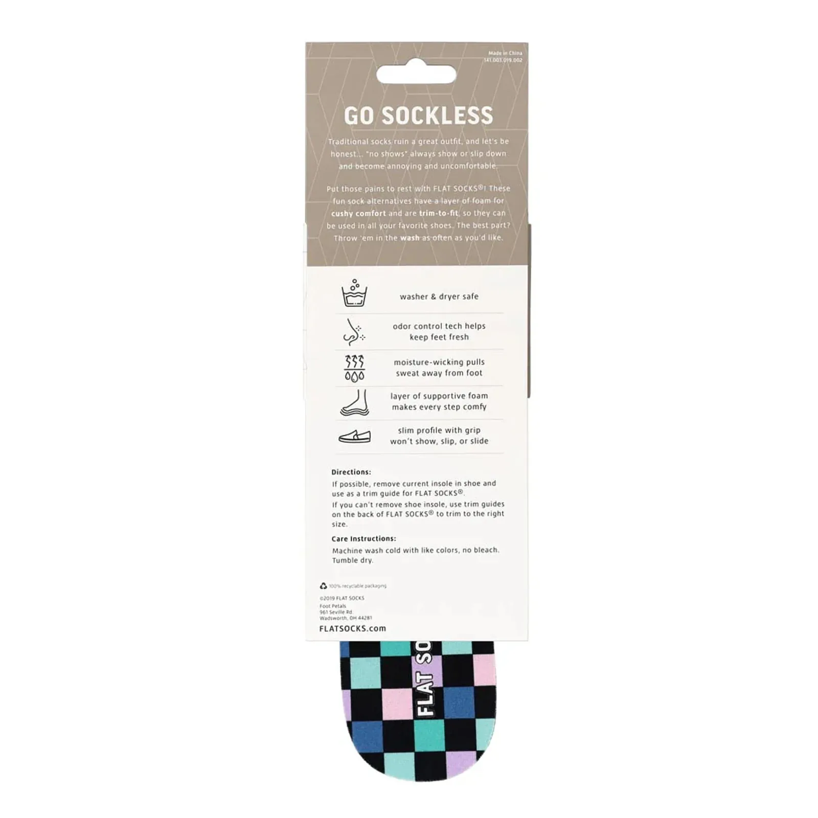 Flat Socks Coral Checks MicroPlush Flat Sock - Image 2