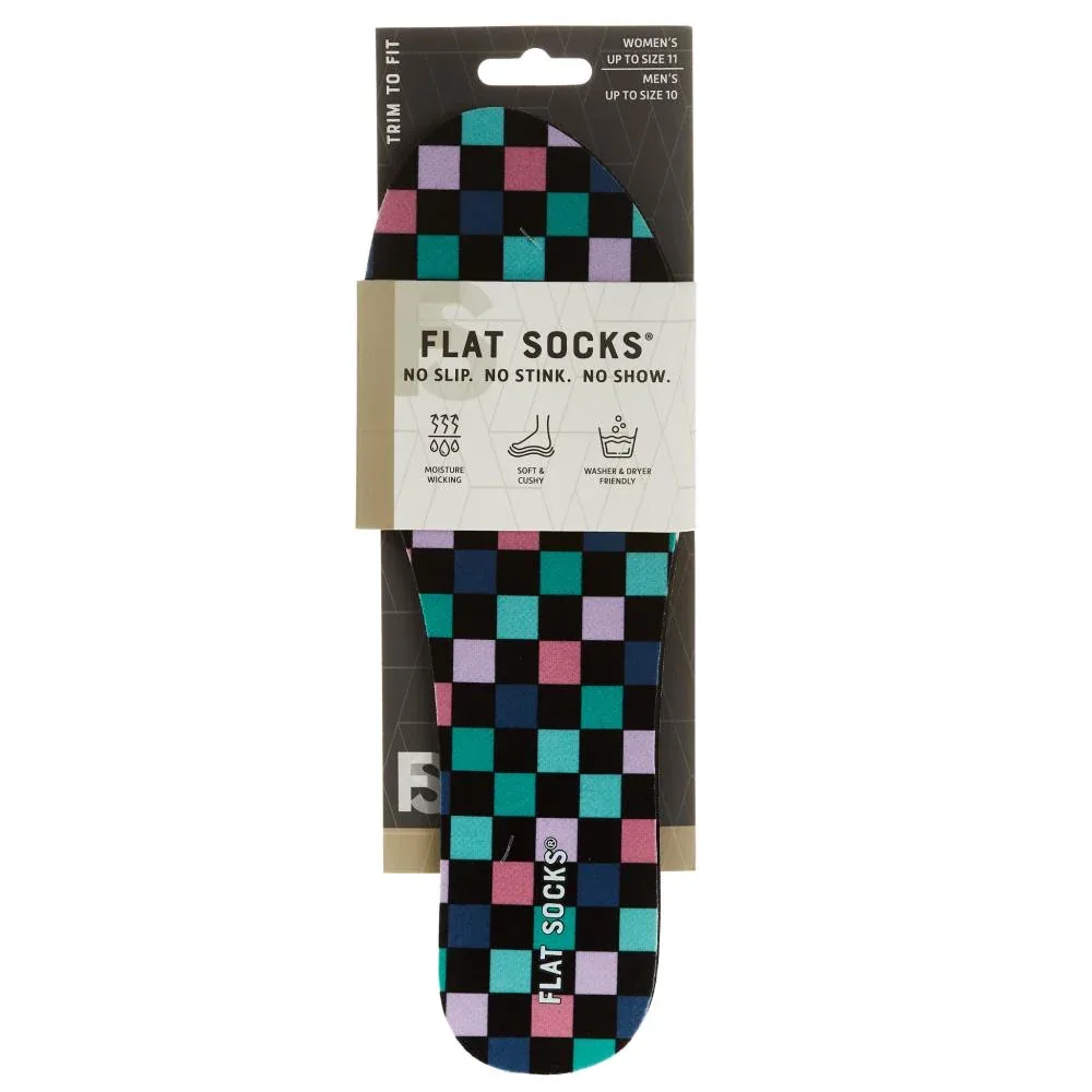 Flat Socks Coral Checks MicroPlush Flat Sock