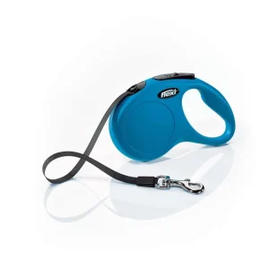 Flexi Classic Retractable Tape Dog Lead Blue Small 33lbs 16ft
