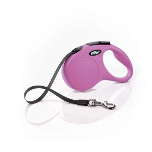 Flexi Classic Retractable Tape Dog Lead Pink Small 33lbs 16ft