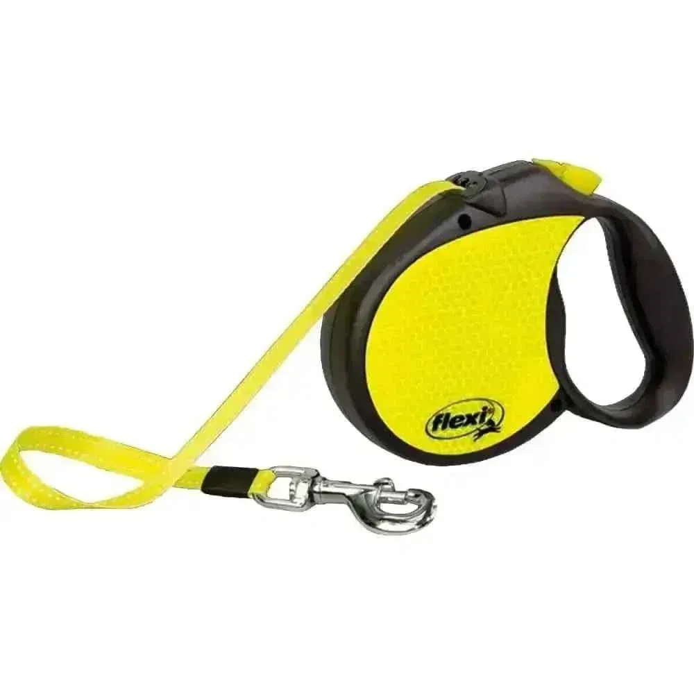 Flexi Classic Retractible Neon Reflective Tape Leash