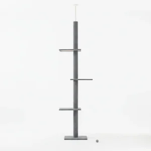 Floor-to-Ceiling Cat Tree Cat Climbing Tower with Sisal-Covered Scratching Posts Natural Cat Activity Center