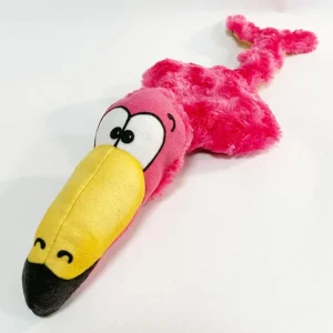 Flora Flamingo Plush Dog Toy - Squeaky & Crinkly 17 in