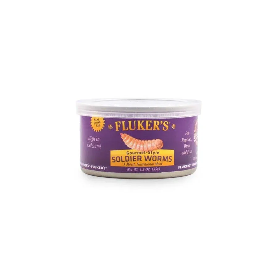 Fluker's Gourmet-Style Canned Soldier Worms Reptile Wet Food 1ea/1.2oz.