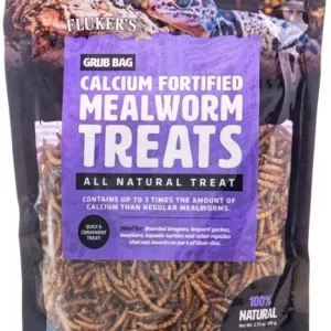 Flukers Grub Bag Calcium Fortified Mealworm Treats for Reptiles