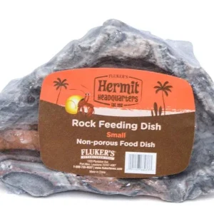 Fluker's Hermit Crab Rock Feeding Dish Black 1ea/SM