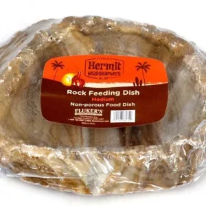 Fluker's Hermit Crab Rock Feeding Dish Brown 1ea/MD