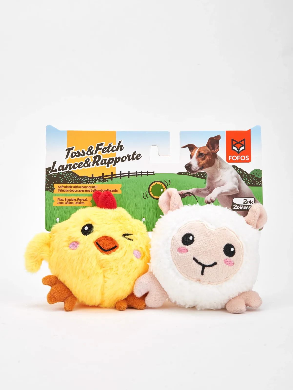 Fofos Chick and Lamb Sprike Ball Animal Toy for Dogs - Image 2