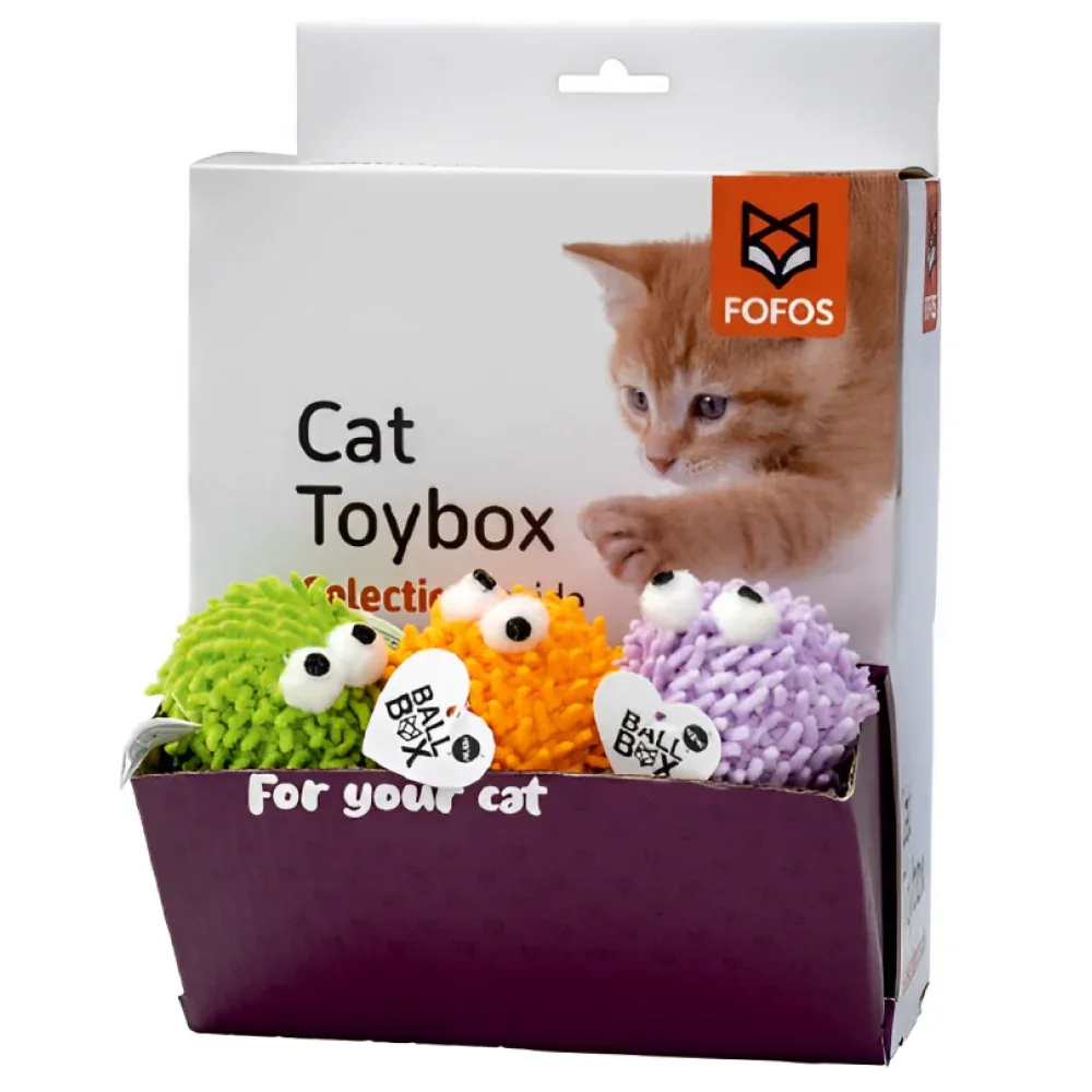 Fofos Geek Ball and Basil Cotton Plush Cat Toy with Catnip Combo for Cats - Image 2