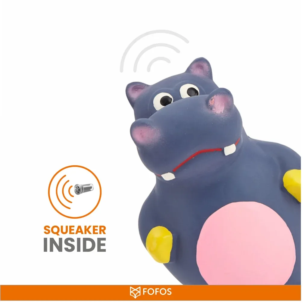 Fofos Hippo Shaped Latex Toy for Dogs - Image 2